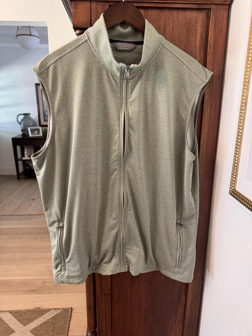 Daniel Cremieux Performance Vest Men's XL Green Full Zip Mock Neck Golf Stretch
